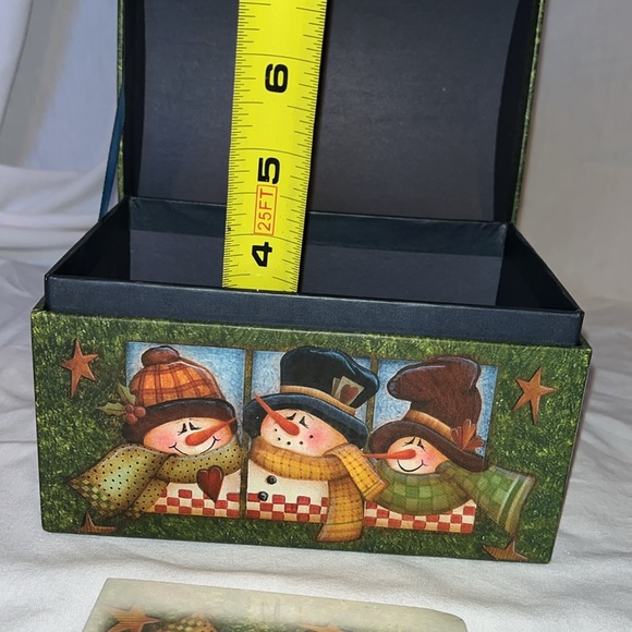 Snowman Recipe box with recipe cards - Picture 8 of 11